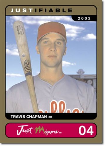2002 Rare Insert Travis Chapman GOLD Rookie RC #/1000