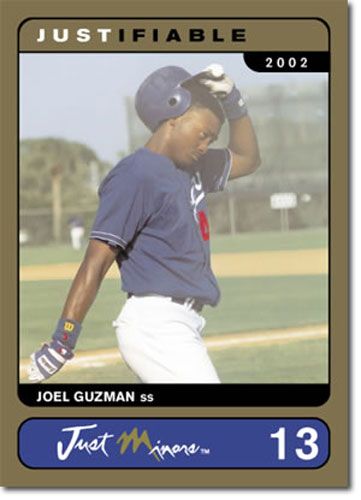 2002 Rare Insert Joel Guzman GOLD Rookie RC #/1000