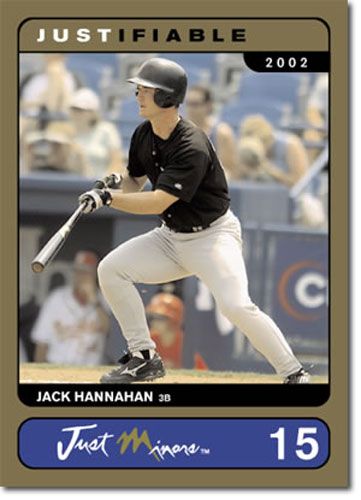2002 Rare Insert Jack Hannahan GOLD Rookie RC #/1000