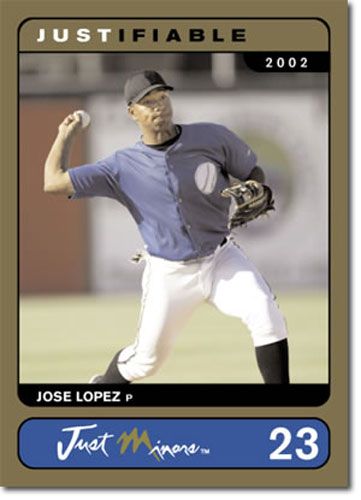 2002 Rare Insert Jose Lopez GOLD Rookie RC #/1000