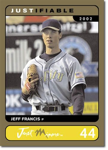 2002 Rare Insert Jeff Francis GOLD Rookie RC #/1000