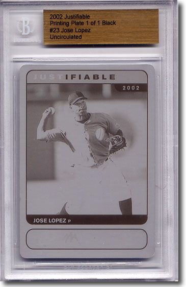 2002 Jose Lopez Rookie Printing Press Plate BGS RC 1/1