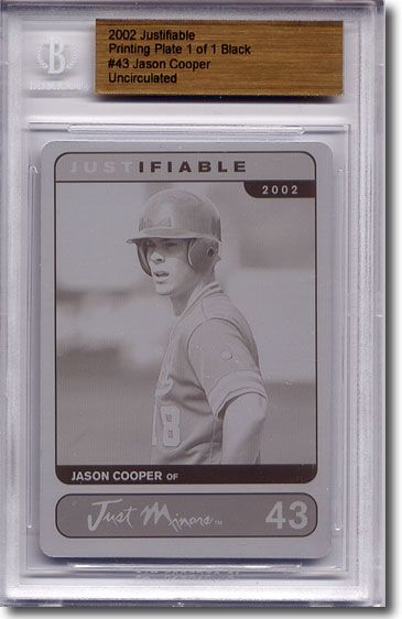 2002 Jason Cooper Rookie Printing Press Plate BGS RC 1/1