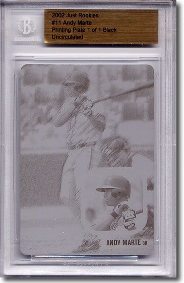2002 Andy Marte Rookie Press Plate RC BGS 1/1
