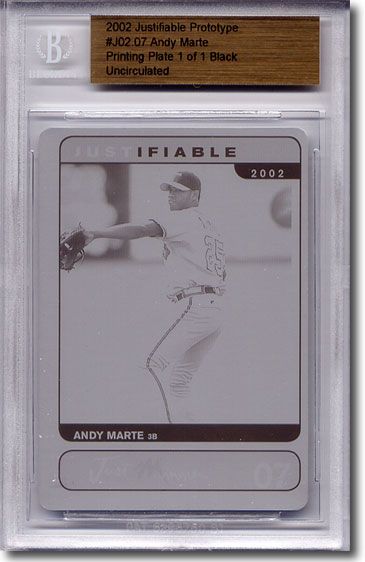 2002 Andy Marte Prototype Rookie Printing Press Plate BGS RC 1/1