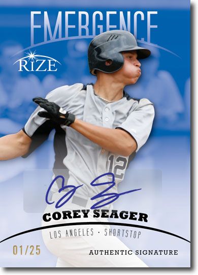 COREY SEAGER 2012 Rize Rookie Emerald BLUE Auto EMERGENCE RC #/25