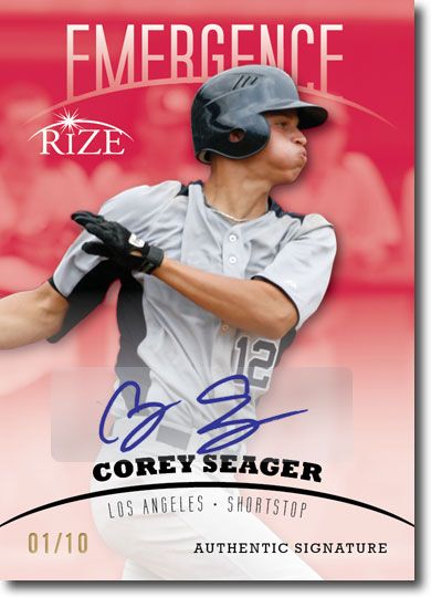 COREY SEAGER 2012 Leaf Rize Rookie Autograph RED Auto EMERGENCE RC #/10