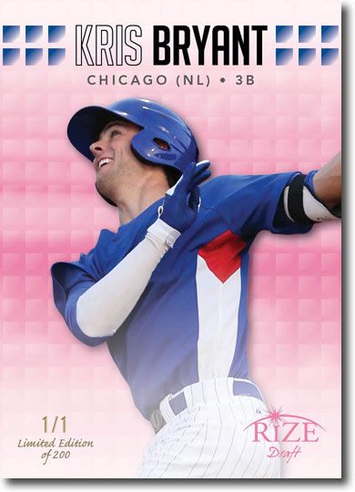 KRIS BRYANT 2013 Rize Rookie PINK BLANK BACK RC 1/1