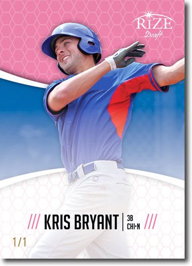 KRIS BRYANT 2014 Rize Rookie PINK BLANK BACK RC 1/1
