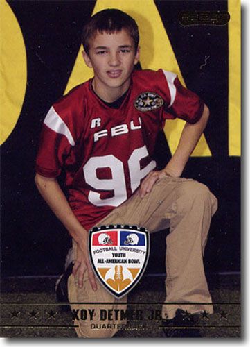 2009 Koy Detmer Jr. Razor / Leaf US Army All-American Football RC