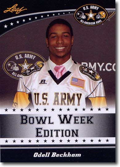 (10) 2011 ODELL BECKHAM Jr Leaf US Army AA Rookies RCs LSU * Cleveland Browns