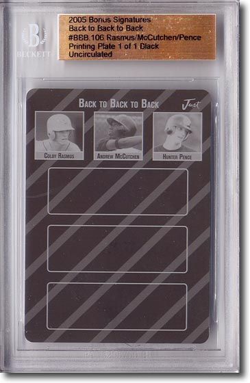 COLBY RASMUS * ANDREW McCUTCHEN * HUNTER PENCE * Rookie Printing Press Plate 1/1