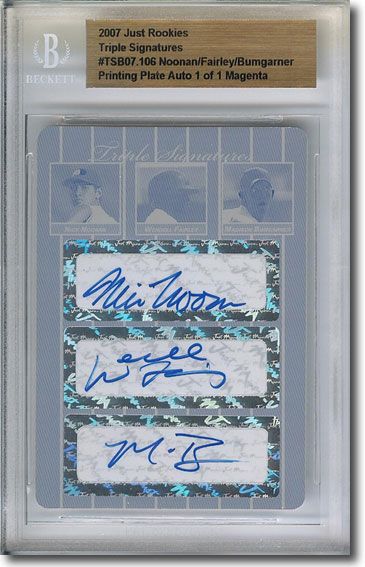 Nick Noonan *Wendell Fairley * MADISON BUMGARNER Autograph Rookie Auto Plate 1/1