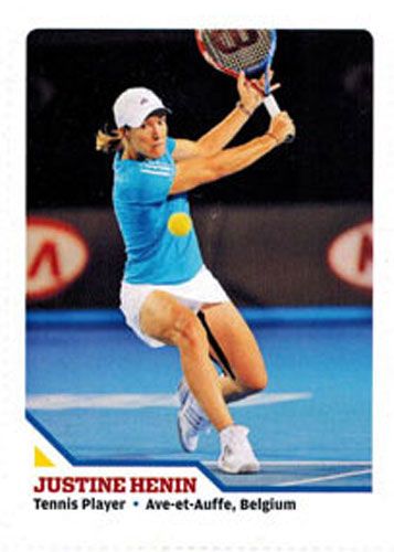 2010 Sports Illustrated SI for Kids #452 JUSTINE HENIN Tennis Card UN-CUT SHEET 