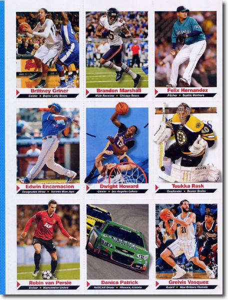 2013 Sports Illustrated SI for Kids #227 BRANDON MARSHALL Football UNCUT SHEET