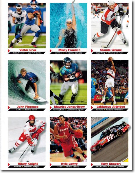 (10) 2012 Sports Illustrated SI for Kids #117 TONY STEWART Auto Racing Cards