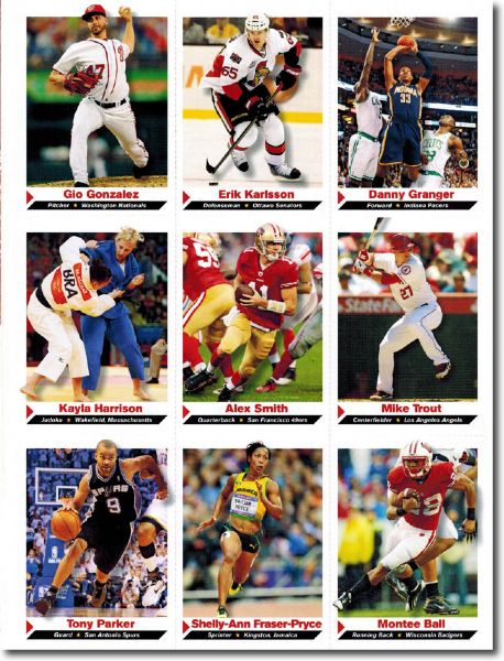 (10) 2012 Sports Illustrated SI for Kids #173 ERIK KARLSSON Hockey Cards