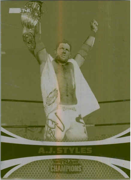 2009 TriStar TNA WWE Impact AJ STYLES #76 Printing Press Plate 1/1