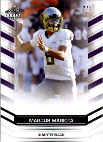 MARCUS MARIOTA #1 2015 Leaf NFL Draft Rookie PURPLE Football RC #/5 