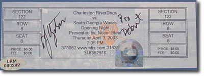 Melvin BJ Upton 2005 Autographed Professional Debut Rookie Auto Ticket
