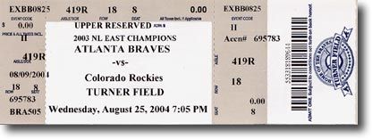 5-Count Lot 2004 Jeff Francis MLB Debut Rookie Tickets