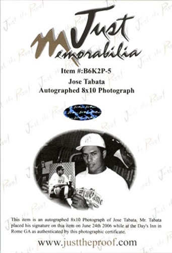 JOSE TABATA 2002 Certified Autograph Rookie Auto 8x10 Photo PIRATES