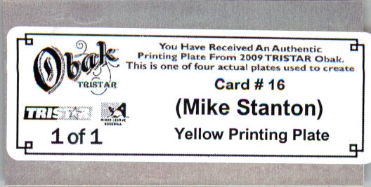 GIANCARLO Mike STANTON 2009 TriStar Obak SP T212 MINI #16 Rookie Press Plate 1/1