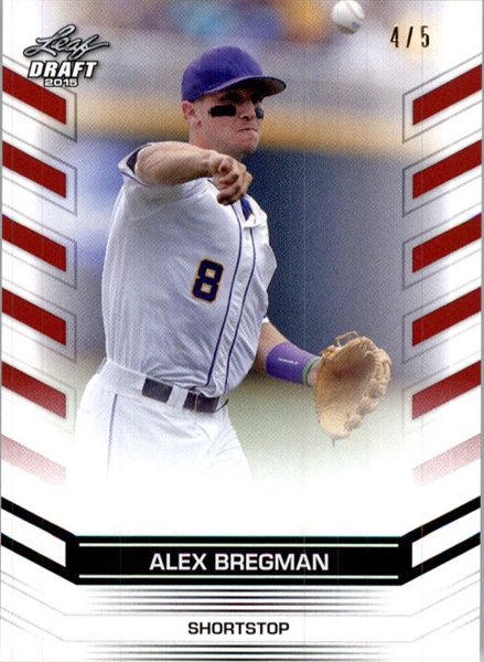 ALEX BREGMAN 2015 Leaf Draft Baseball RED REFRACTOR Rookie Card #/5