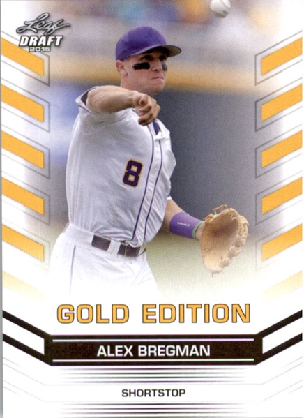 100-Count Lot ALEX BREGMAN 2015 Leaf Draft Baseball GOLD Rookies