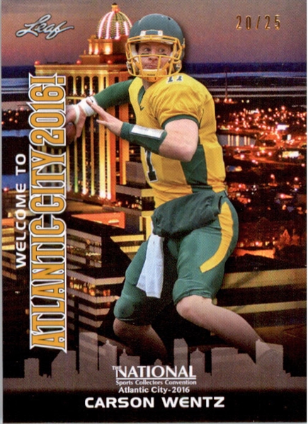 CARSON WENTZ 2016 Leaf NSCC Booth Exclusive GOLD Rookie Card #/25