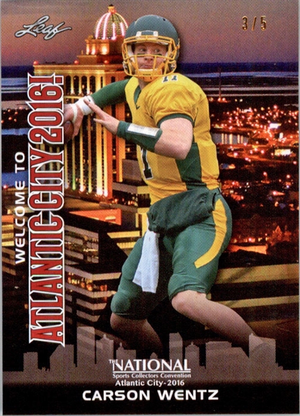CARSON WENTZ 2016 Leaf NSCC Booth Exclusive RED Rookie Card #/5