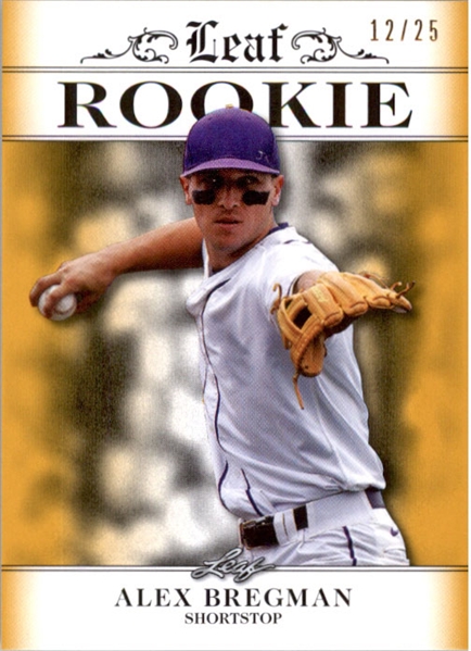 ALEX BREGMAN 2016 Leaf Rookies Exclusive GOLD Rookie Card #/25