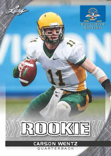 5-Ct Lot CARSON WENTZ 2016 Leaf Rookies NSCC Exclusive Rookie WHITE Cards