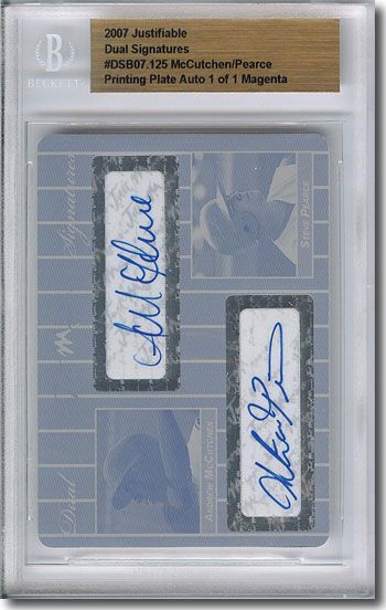 ANDREW McCUTCHEN * Steve Pearce * Autograph Rookie Auto Plate BGS 1/1